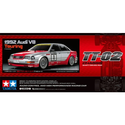 Tamiya 58699 Audi V8 1992 Tourenwagen (TT-02) Bausatz 4 Tamiya 58699 Audi V8 1992 Tourenwagen (TT-02) Bausatz - Image 2